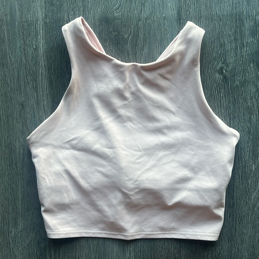 Athleta High Neck Crop Tank ✧ Light Pink ✧ Size XS